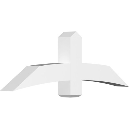 Ekena Millwork Bellingham Architectural Grade PVC Gable Bracket, 60"W x 20"H x 6"D x 6"F, 8/12 Pitch GBP060X20X0606BEL00